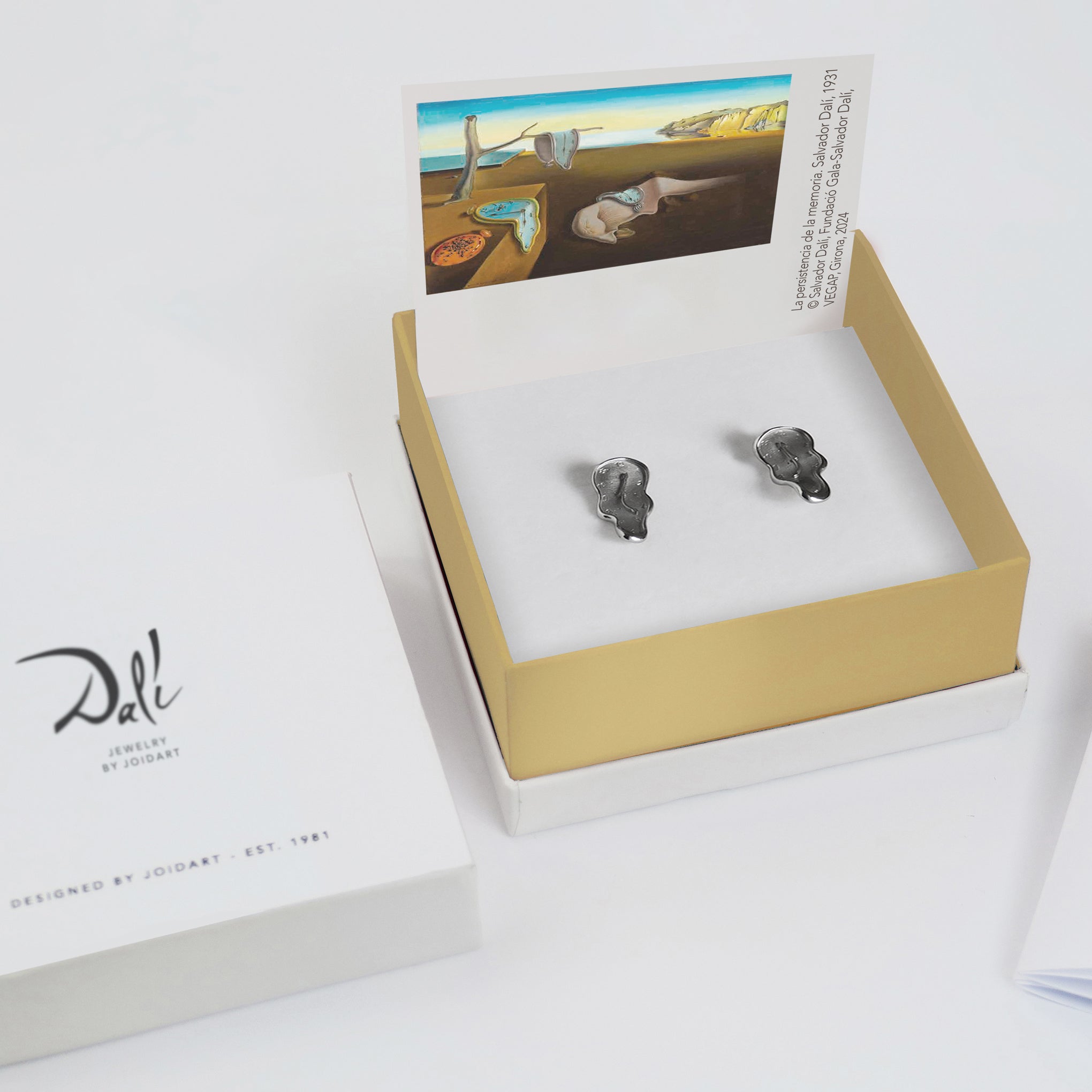 Salvador Dalí Melting Clock Gold-Plated Earrings - Surrealist Jewelry