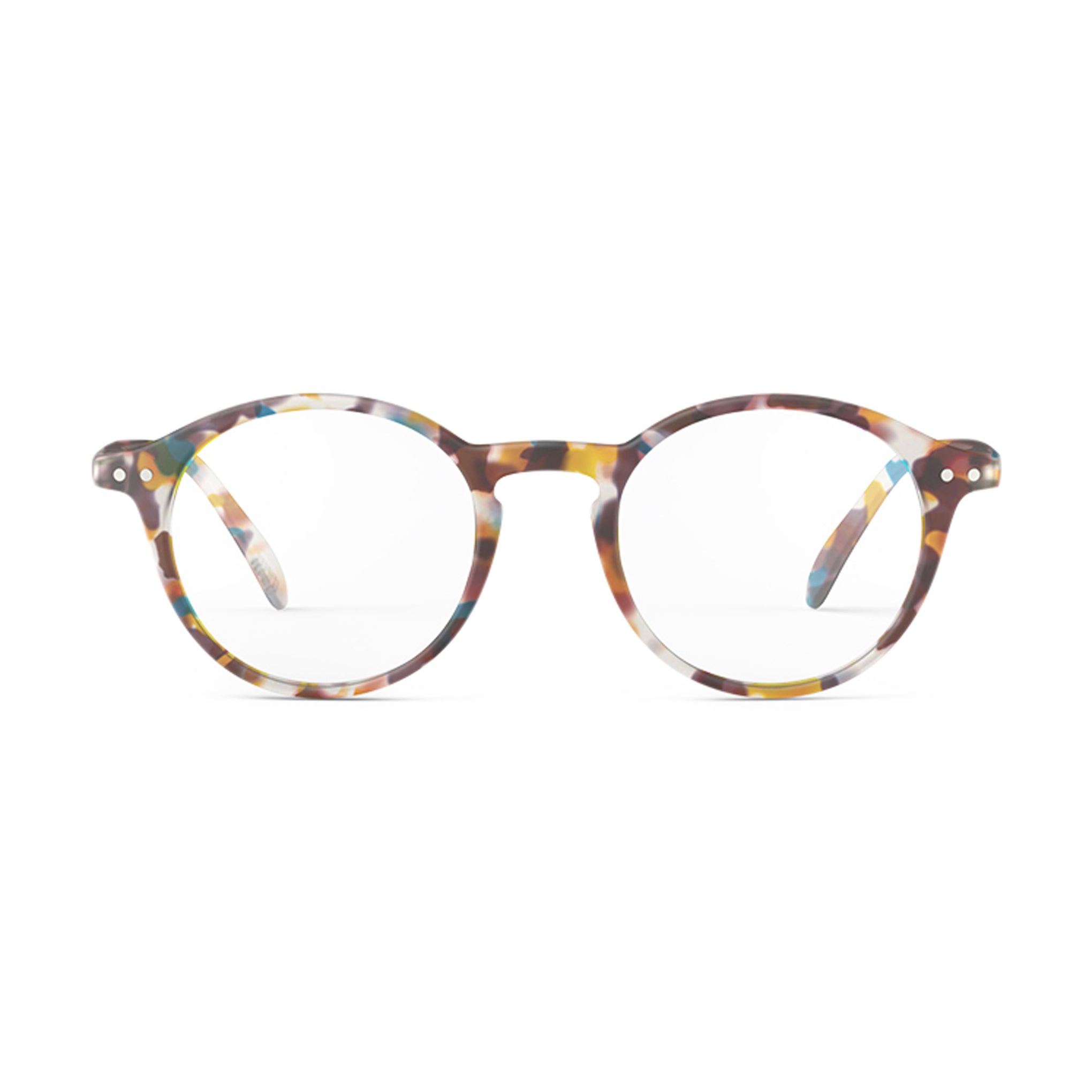 IZIPIZI Blue Tortoise Round Reading Glasses + UV Protection