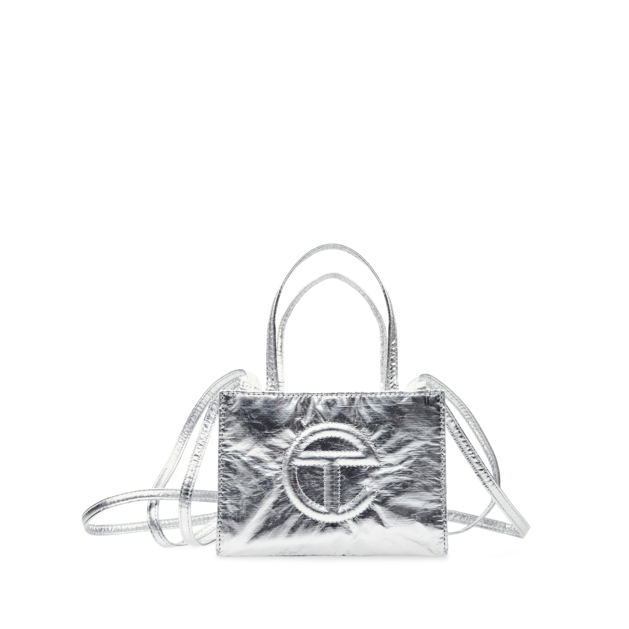 Telfar Silver Tyvek Shopping Bag - Waterproof Unisex Tote