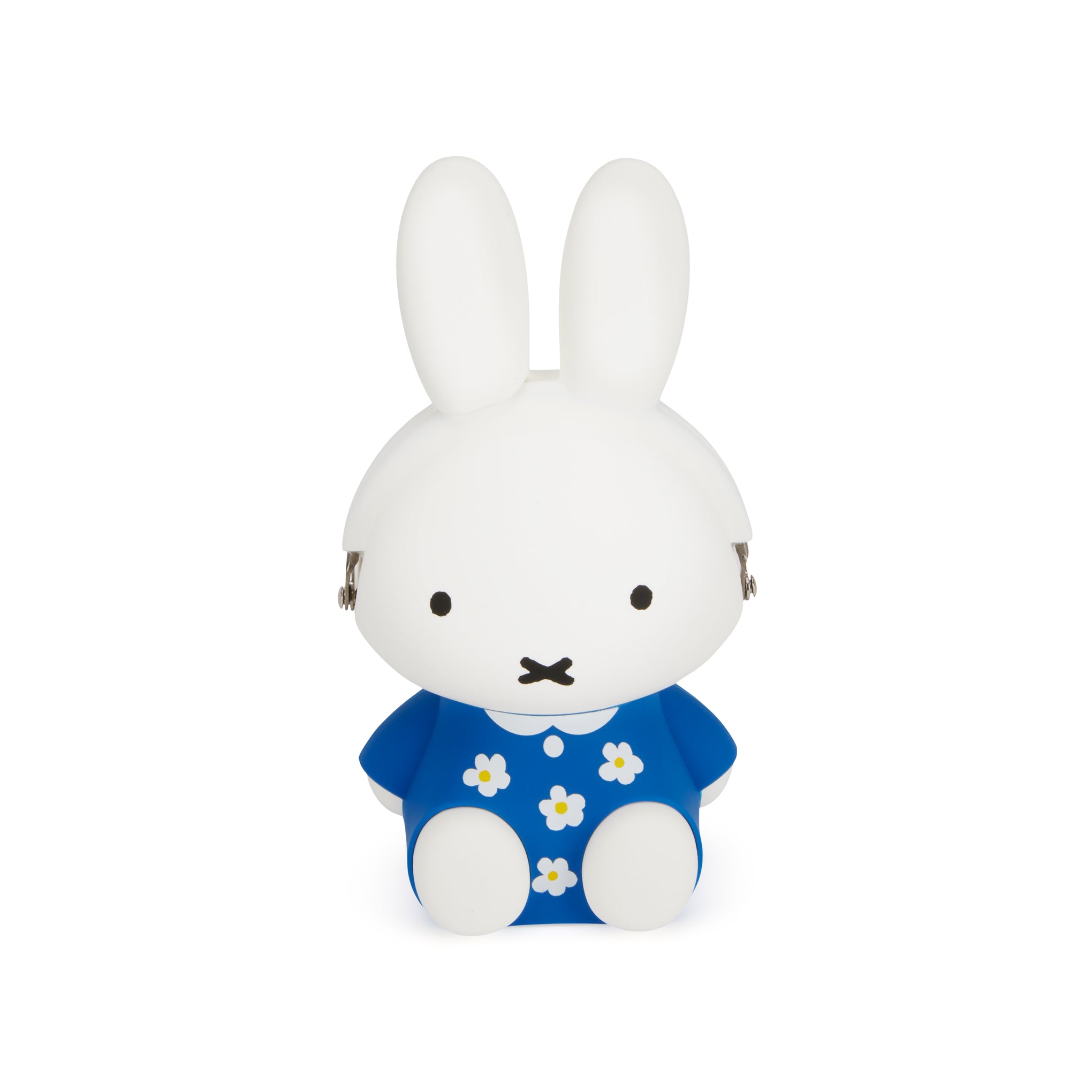 Miffy 3D Silicone Pouch with Metal Clasp - Blue Floral Design