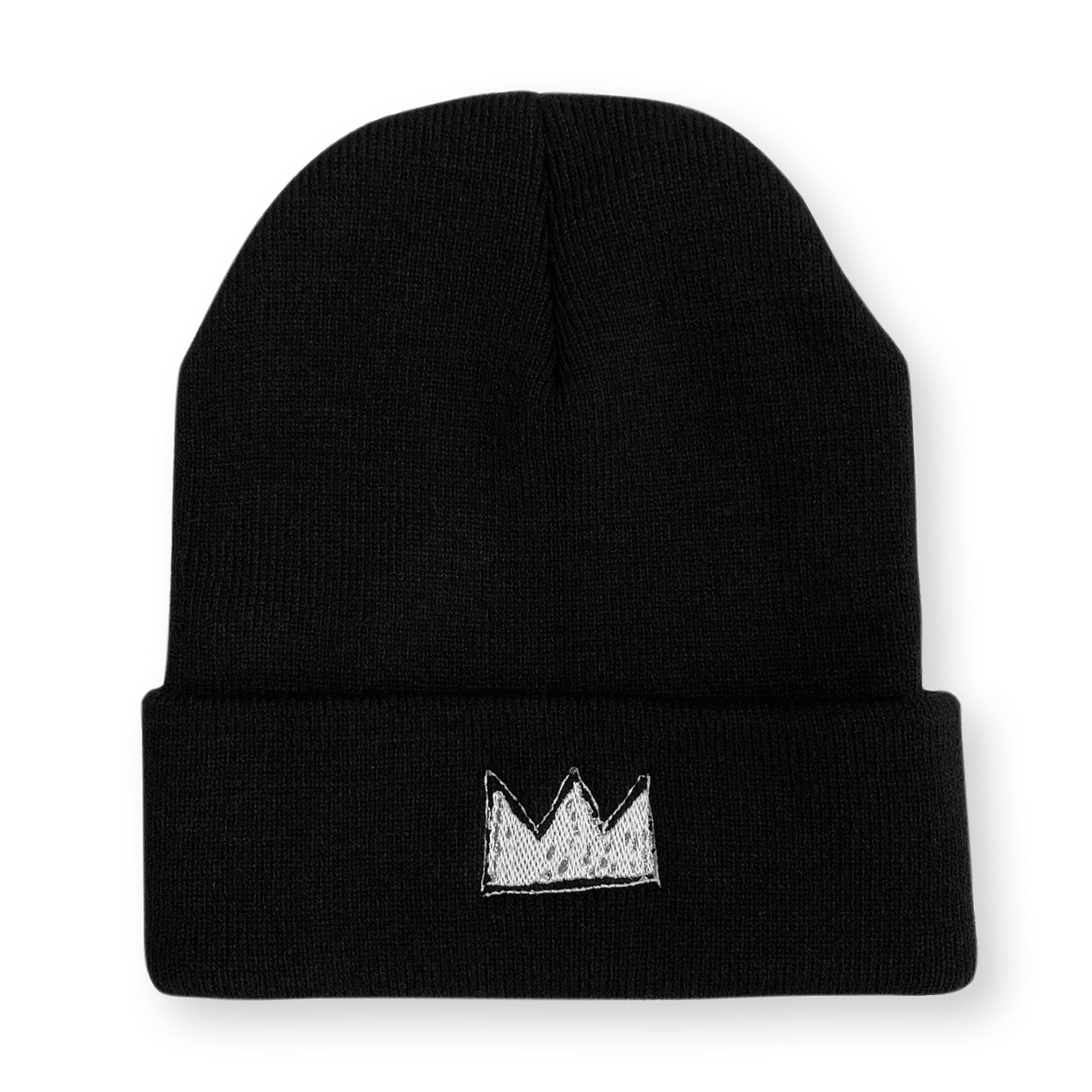 Jean-Michel Basquiat Crown Embroidered Beanie Hat