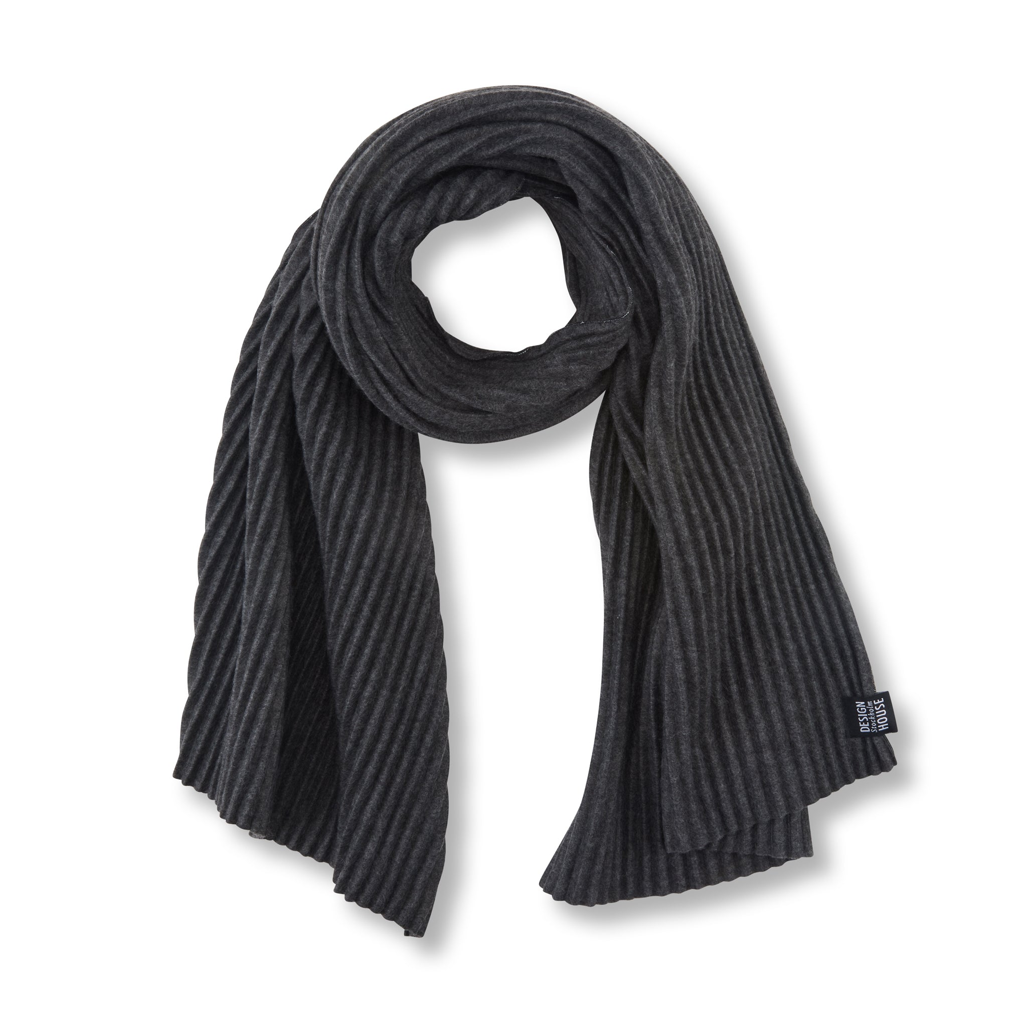 Design House Stockholm Dark Gray Fleece Scarf - Winter Accessory