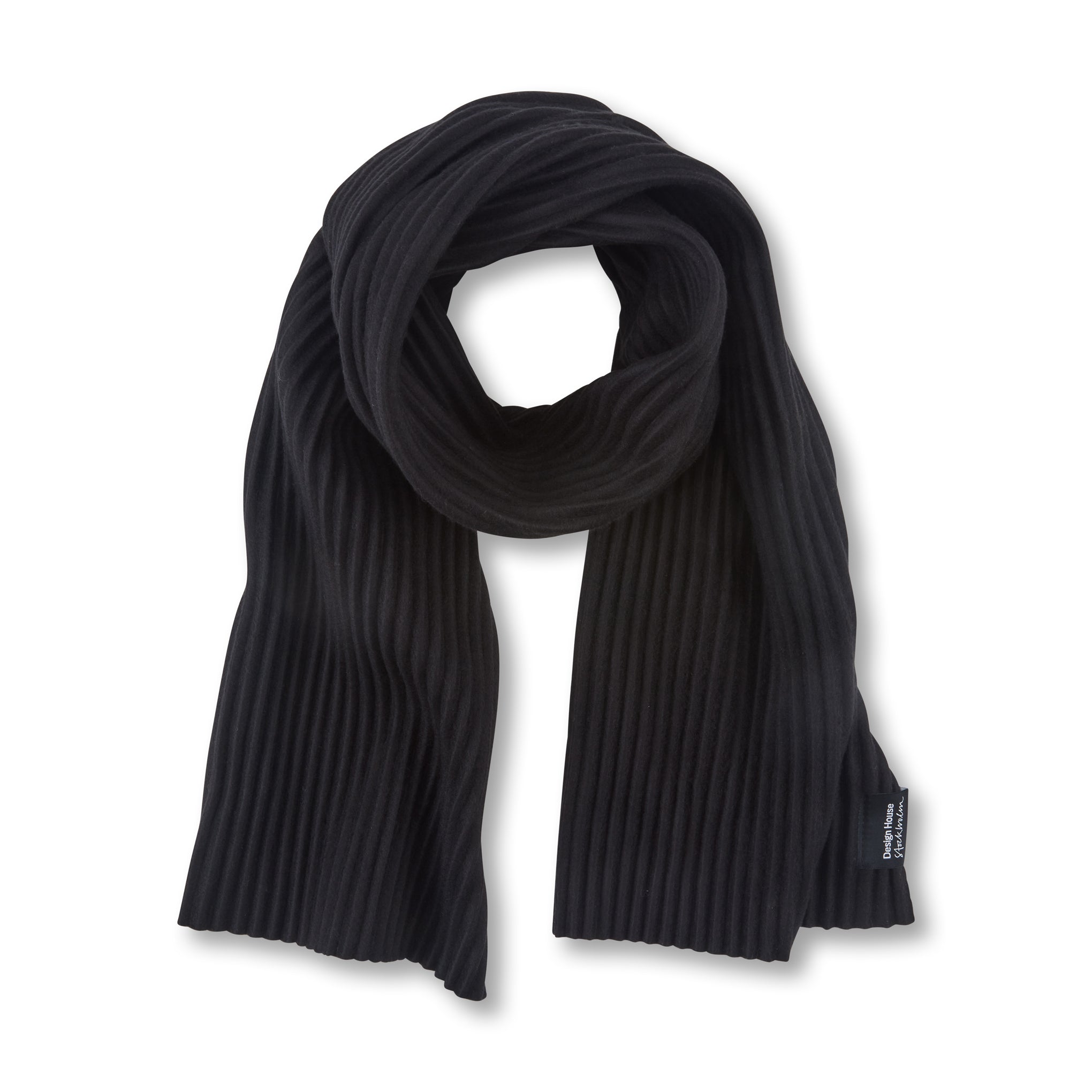 Design House Stockholm Black Fleece Scarf – Winter Accessory
