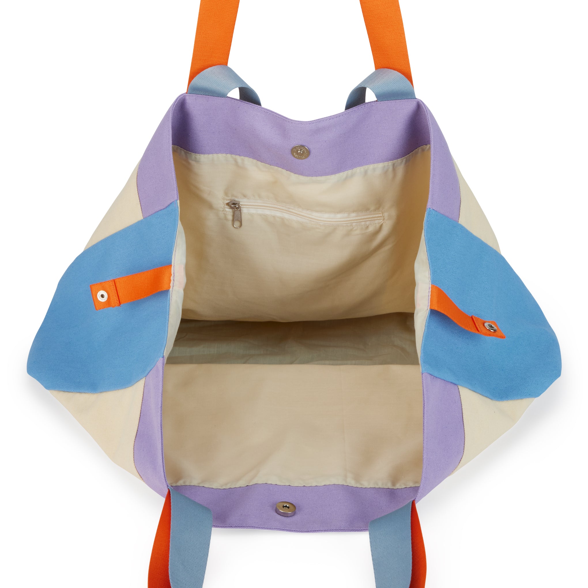 Large Cotton Canvas Tote Bag with Detachable Pouch & Zip Pocket