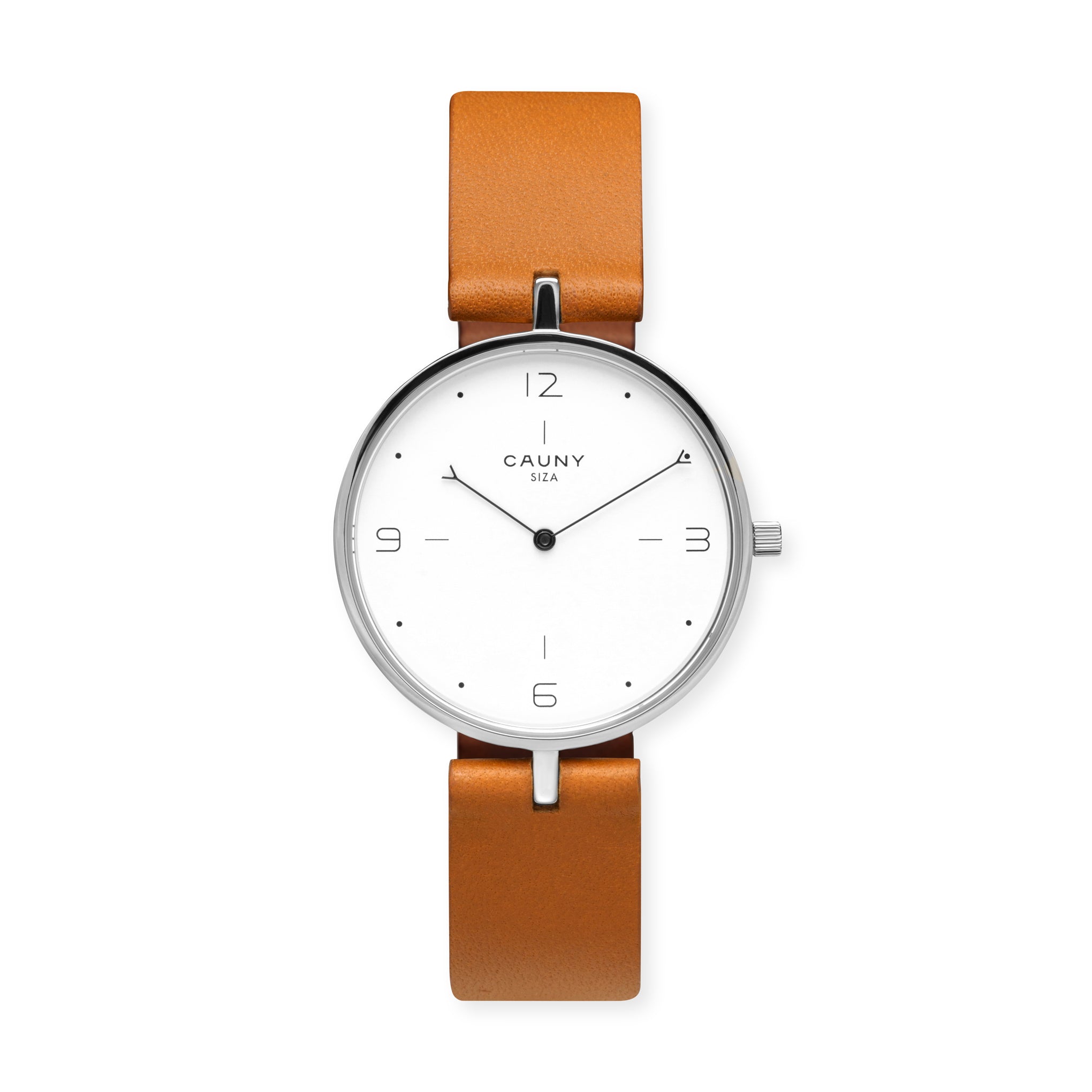 Cauny Álvaro Siza Brown Leather Watch – Modern Minimalist Design