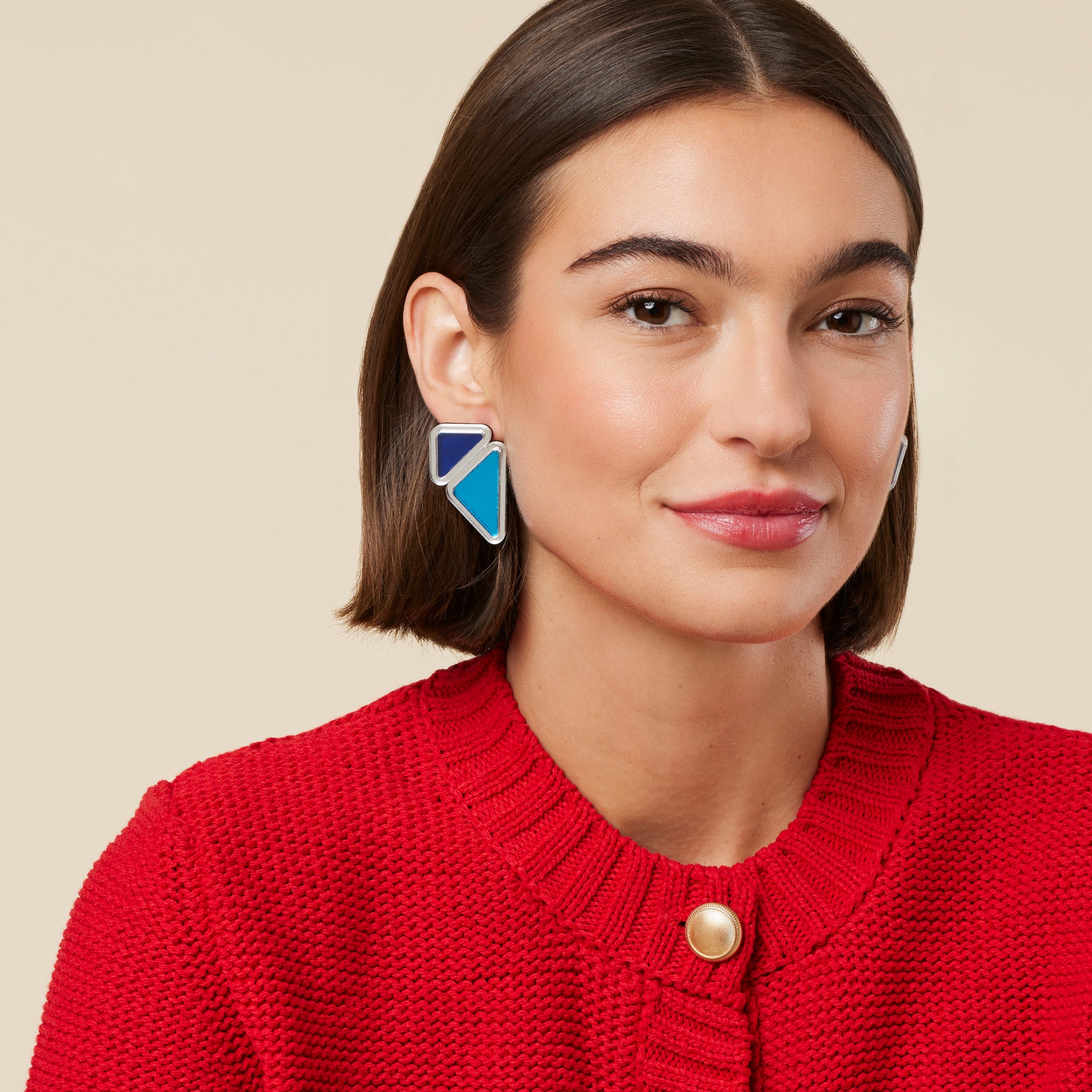 Chalk Rizu Sterling Silver Triangle Earrings – Lightweight & Sculptural