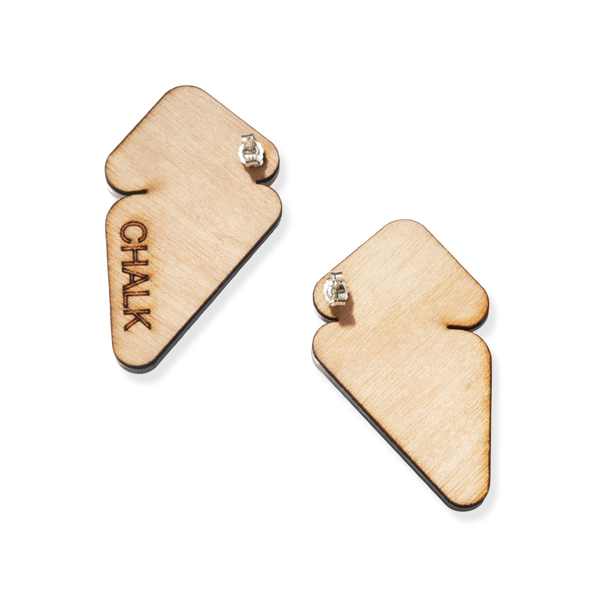 Chalk Rizu Sterling Silver Triangle Earrings – Lightweight & Sculptural