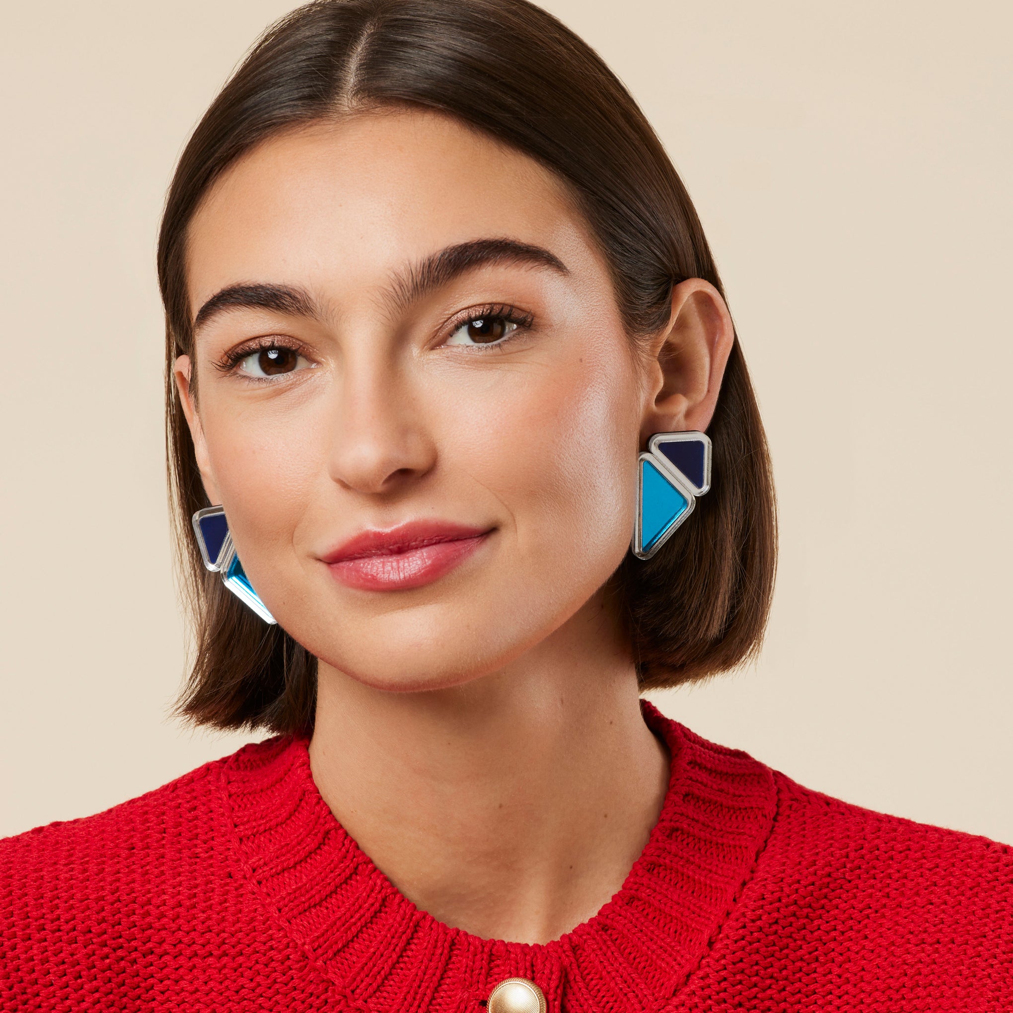 Chalk Rizu Sterling Silver Triangle Earrings – Lightweight & Sculptural