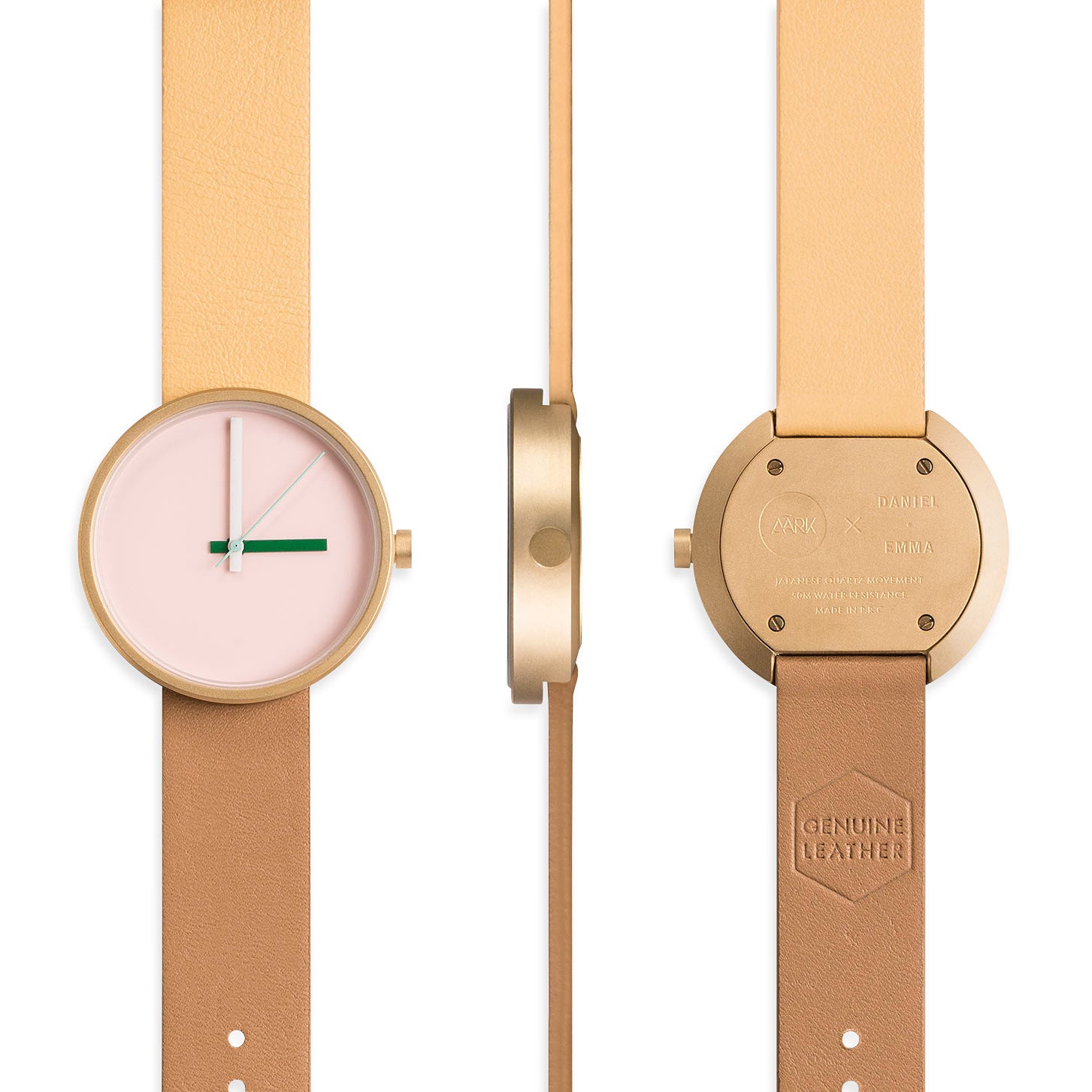 Multi Beige Leather Watch with Japanese Quartz Movement