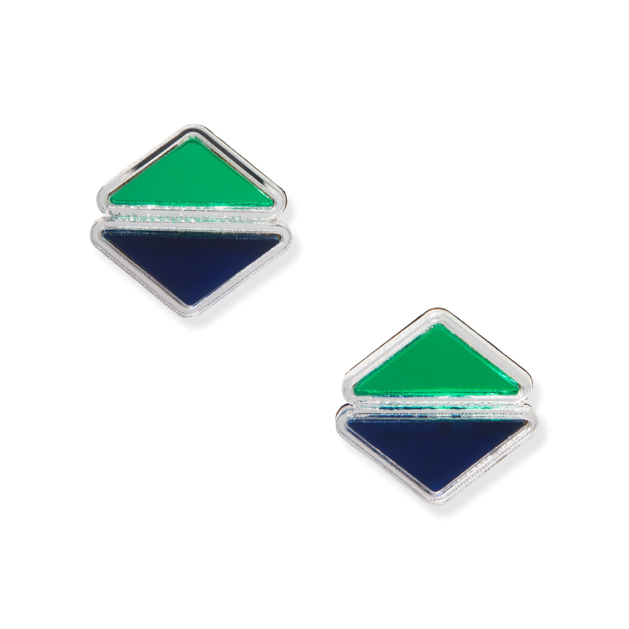 Chalk Vita Upcycled Acrylic Triangle Earrings – Sterling Silver